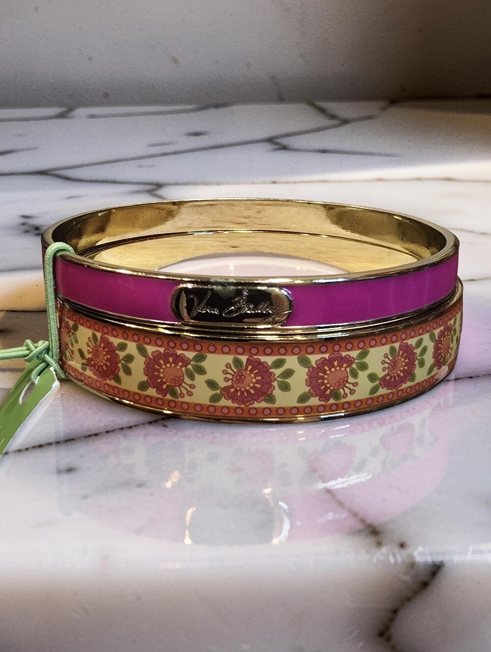 NWT Vera Bradley Lilli Bell Enamel Bangle Bracelet Set - 2 Pc
